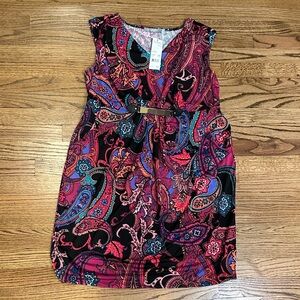 NWT- NY Collection Multicolor Paisley Dress. Size 1X